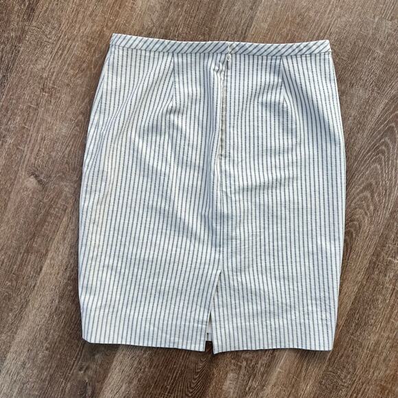 Etcetera Gold Label Blue Striped 2 Piece Skirt and Jacket Blazer Suit Set - Picture 9 of 11